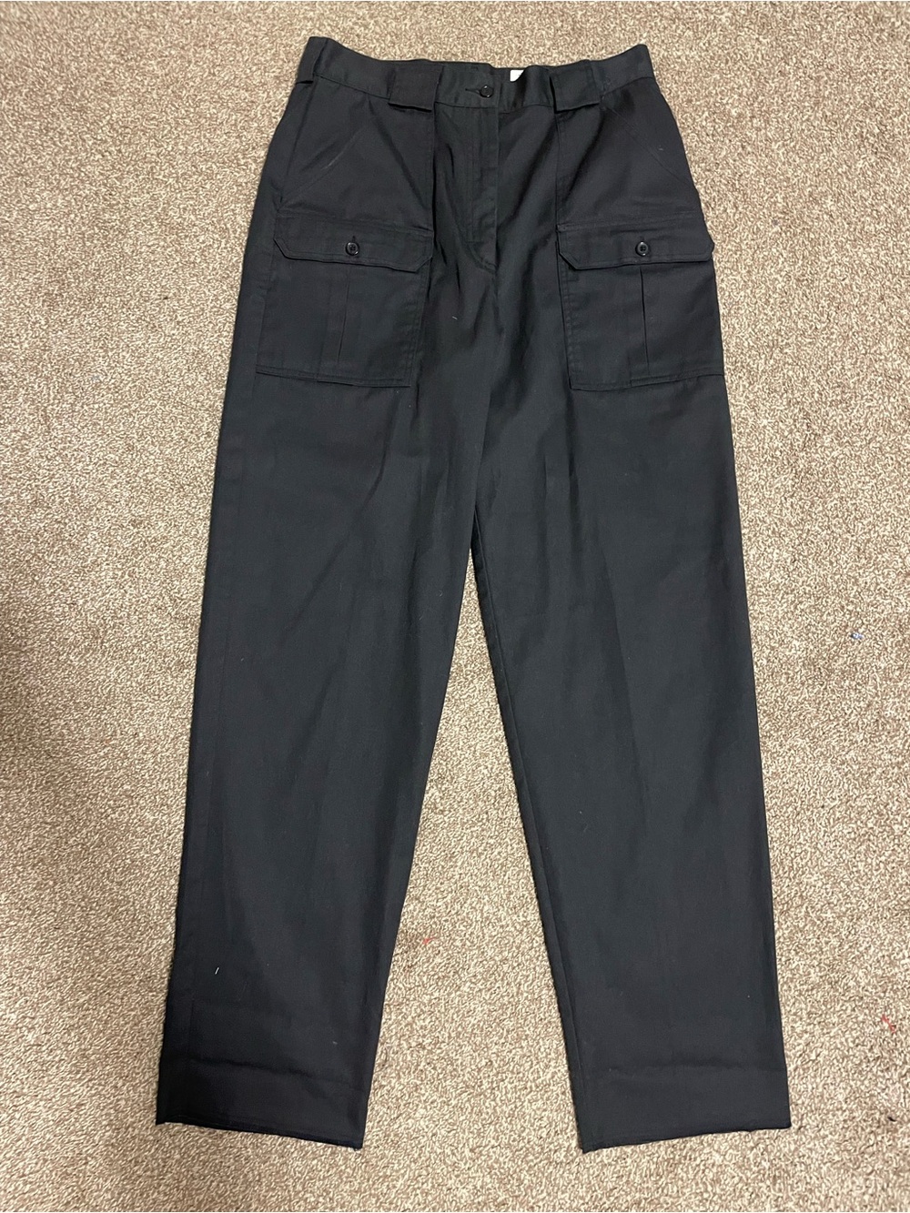 Vintage Black Cargo Utility Pants - Classic Workwear Style made in Canada